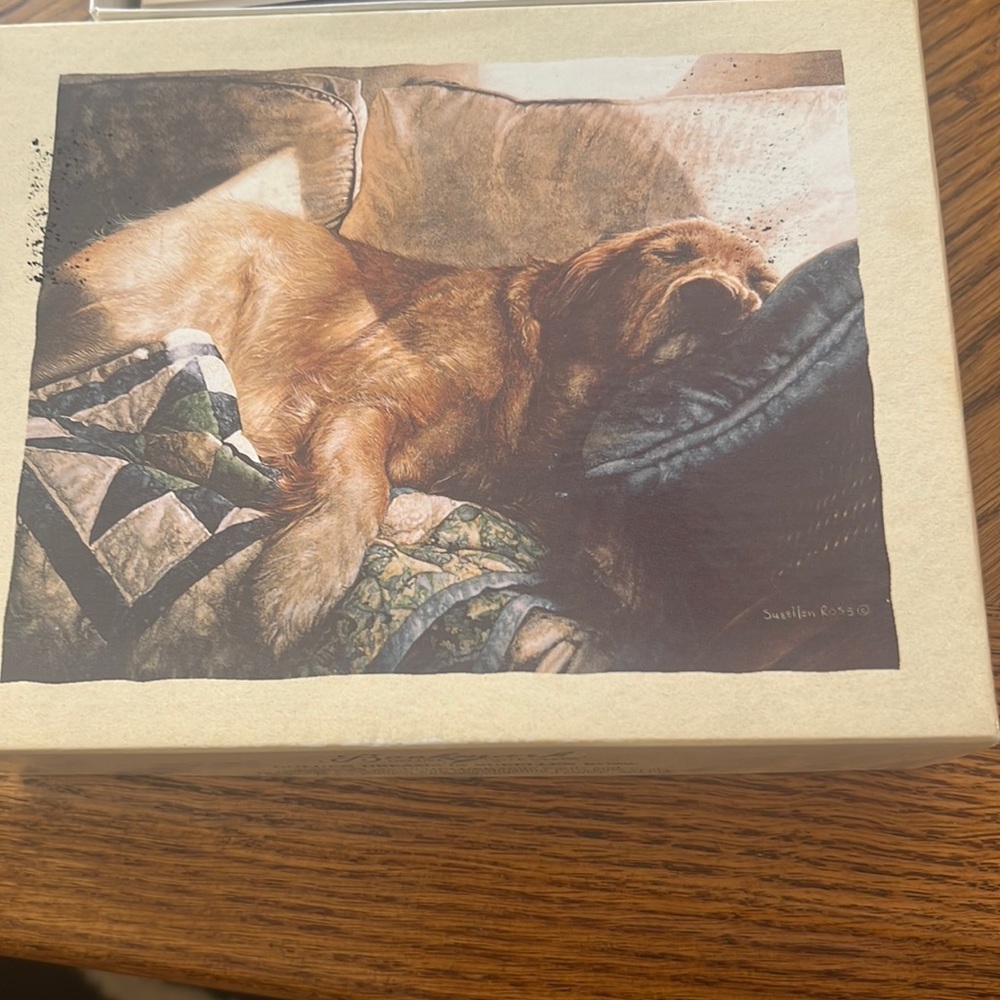 GOLDEN DREAMS Golden Retriever print blank note cards with envelopes and sticker
